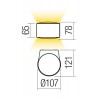 LOG Nástěnné venkovní svítidlo, těleso kov, povrch tmavě šedá, difuzor sklo, LED 6W, 600lm, teplá 3000K, Ra80, 230V, IP65, tř.1, rozměry d=107mm, svítí dolů. náhled 4