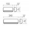 SAPO Nástěnné venkovní svítidlo, těleso kov a plast, povrch černá, difuzor plast opál, LED 5W, 450lm, teplá 3000K, Ra80, 230V, IP65, rozměry 240x75x37mm. náhled 3