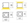 TEKO Nástěnné venkovní svítidlo, těleso kov, povrch hnědá, kryt sklo, LED 2x6W, 1332lm, teplá 3000K, Ra82, 230V, IP65, tř.1, rozměry 91x91x107mm, svítí nahoru/dolů. náhled 4