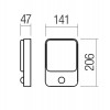 COLIN sesuor 9W, IP54 Nástěnné venkovní svítidlo, PIR senzor, těleso kov, povrch tmavě šedá, difuzor plast opál, LED 9W, 991lm, neutrální 4000K, Ra80, 230V, IP54, tř.1, rozměry 141x206x47mm. náhled 3