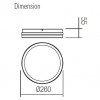 ISOLA Stropní venkovní svítidlo, senzor, záběr 120°, 8m, 10s-10min, těleso hliník, šedočerná, difuzor plast, LED 24W, 2060lm, nast teplota CCT teplá 3000K - denní 6400K, Ra80, 230V, IP54, d=260mm, h=55mm náhled 2