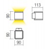 BETA Nástěnné venkovní svítidlo, těleso kov, povrch tmavě šedá, kryt sklo, LED 2x6W,1320lm, teplá 3000K, Ra82, 230V, IP54, tř.1, rozměry 90x90x121mm, svítí nahoru/dolů. náhled 6