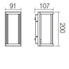 VITRA Nástěnné venkovní svítidlo, těleso kov, povrch tmavě šedá, kryt sklo, pro žárovku 1x15W, E27, 230V, IP54, rozměry 91x200x107mm. náhled 3