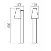 ALVAR Sloupkové venkovní svítidlo, těleso kov, povrch hnědá, kryt sklo, pro žárovku 1x35W, GU10, 230V, IP44, rozměry 125x800x172mm. náhled 3