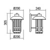 NORGE Nástěnné venkovní svítidlo, těleso kov, povrch hnědá, kryt sklo čiré, pro žárovku 1x42W, E27, 230V, IP23, tř.1., rozměry d=200mm, h=305mm. náhled 2