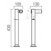 OBLIK Sloupkové venkovní svítidlo, nastavitelný směr svícení, těleso kov, povrch tmavě šedá, difuzor sklo, LED 4,5W, 540lm, teplá 3000K, Ra80, 230V, IP65, tř.1, rozměry 105x430mm. náhled 2