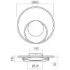 TORSION Stropní/nástěnné svítidlo, těleso hliník, povrch bronz mat, difuzor silikon, opál, LED 1x26W, teplá 3000K, 2610lm/1690lm, stmív 3st. vyp/zap vypínačem, 230V, IP20, rozměry d=400mm, h=140mm náhled 3