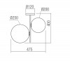 TALIS Stropní svítidlo, těleso kov, povrch broušený bronz, difuzor sklo opál, pro žárovku 2x42W, E27, 230V, IP20, tř.1, rozměry 475x400mm. náhled 3