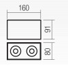 CORINTH Stropní  přisazené svítidlo, těleso kov, povrch bílá mat, pro žárovku 2x7W, GU10, 230V, IP20, tř.1, rozměry 160x91x80mm. náhled 4