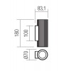 DELPHI Nástěnné svítidlo, těleso kov, povrch bílá mat, pro žárovku 2x7W, GU10, 230V, IP20, tř.1,  rozměry d=70mm, h=180mm, svítí nahoru/dolů. náhled 4