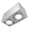 BERIT II Stropní přisazené svítidlo bodové, výklopné +-30°, materiál hliník, povrch šedostříbrná, pro žárovku 2x50W, GU10 ES50, 230V, IP20, rozměry 93x88x175mm. náhled 1