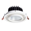 QTEC VÝPRODEJ Stropní, vestavné, bodové svítidlo, výklopné +-20°, těleso hliník, povrch bílá, sklo čiré, LED 25W, teplá 3000K, 1750lm, vyzař úhel 33°, Ra80, vč. trafa 230V/700mA na kabelu, d=185mm, h=11 náhled 1