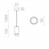 OPTIMUS Závěsné svítidlo, těleso kov, povrch černá, pro žárovku 1x35W, GU10, vyzař. úhel 10°-50°, 230V, IP20, rozměry d=55mm, h=132mm, vč závěs kabelu l=1200mm, lze zkrátit. náhled 3