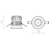 RINO-LED Stropní vestavné svítidlo, těleso kov, povrch lak bílá, krycí sklo čiré, LED 1x10W, teplá 3000K, 760lm, Ra80, 230V, do koupelny IP65/IP20, tř.1. rozměry d=78mm h=77mm, stropní krytka samostatně náhled 3