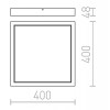 STRUCTURAL Stropní přisazené svítidlo, těleso hliník, povrch bílá, difuzor plast opál, LED 40W, 2918lm, teplá 3000K, 230V, Ra80, IP20, rozměry 400x400mm. náhled 3