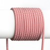FIT Třižílový kabel s textilním úpletem, barva červenobílá vzor zig zag, 3x0,75mm, rozměry d=6,6mm, lze dodat v celku max l=25m, cena/1m náhled 1