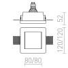DAN Stropní, podhledové bodové svítidlo čtvercové, těleso sádra bílá, difuzor sklo mat, pro žárovku 1x35W, GU10, 230V, IP20, tř.2. rozměry 120x120x52mm náhled 3