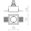 QUO SQ Stropní vestavné bodové svítidlo komínkové, tvar čtverec, těleso sádra bílá, pro žárovku 1x35W, GU10, 230V, IP20, tř.2. rozměry 78x78x46mm náhled 3