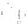 FADO-LED Stojací lampa, nastavitelný směr svícení, těleso kov, povrch lak černá mat, krycí sklo čiré, LED 2x3W, teplá 3000K, 220lm, Ra80, 230V, IP20, tř.2. rozměry 220x220x1560mm náhled 3