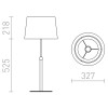 ESPLANADE Stolní lampa, těleso kov, povrch lak černá mat s detaily chrom lesk, stínítko textil bílá a černá, pro žárovku 1x42W, E27, 230V, IP20, tř.2. rozměry d=327mm h=218mm, tepeskopická noha max h=525mm náhled 3