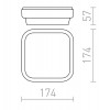 TARIS Stropní, přisazené svítidlo, základna kov, povrch černá, difuzor plast opál, LED 8W, 550lm, teplá 3000K, 230V, Ra80, do koupelny IP54, tř.2, rozměry 174x174x57mm náhled 5