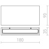 TORINO-LED Nástěnné venkovní svítidlo, těleso kov, povrch lak černá mat, difuzor plast, LED 2x5W, teplá 3000K, 550lm, Ra80, 230V, IP54, tř.1. rozměry 180x35x90mm, svítí nahoru/dolů náhled 3