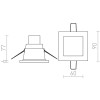 LEROY SQ Stropní, podhledové svítidlo čtvercové, těleso plast bílá lesk, difuzor plast opál, pro žárovku 1x35W, GU5,3, 12V, do koupelny IP44/IP20, tř.2. rozměry 90x90x6mm náhled 3