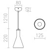 PULIRE CON Závěsné svítidlo, základna kov lak bílá s detaily chrom lesk, těleso dřevo, difuzor sklo opál, pro žárovku 1x28W, E14, 230V, IP20, tř.1. rozměry d=125mm h=220mm, včetně závěsu l=1430mm, lze zkrátit náhled 3