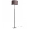 EDIKA Stojací lampa, stavitelná výška, základna kov, povrch nikl mat, stínítko textil hnědá, pro žárovku 1x42W, E27, 230V, IP20, tř.2. rozměry d=350mm h=1660mm náhled 1