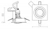 PASADENA Vestavné, stropní, bodové, čtvercové svítidlo, výklopné +-30°, těleso hliník, povrch bílá, pro žárovku 1x50W, GU10, ES50, 230V, IP20, tř.1, rozměry 92x92x88mm náhled 6