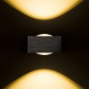 KORSO-II-LED Nástěnné venkovní svítidlo, základna kov, povrch hliník mat, krycí sklo čiré, LED 2x3W, teplá 3000K, 780lm, Ra80, 230V, IP54, tř.1. rozměry 110x80x50mm, svítí nahoru/dolů náhled 3