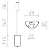 SHOW-LED Nástěnné svítidlo, flexibilní rameno černá, základna kov, povrch chrom lesk, krycí sklo čiré, LED 1x3W, teplá 3000K, Ra80, 230V, IP20, tř.1. rozměry základna 115x68x30mm, rameno l=267mm náhled 4