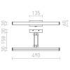 SWING-LED Nástěnné svítidlo, nastavitelný směr svícení, těleso kov, povrch chrom lesk, difuzor plast opál, LED 1x8W, teplá 3000K, 750lm, Ra80, 230V, IP20, tř.2. rozměry 490x60x30mm, 1 rameno l=158mm náhled 4