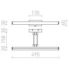 SWING-LED Nástěnné svítidlo, nastavitelný směr svícení, těleso kov, povrch chrom lesk, difuzor plast opál, LED 1x8W, teplá 3000K, 750lm, Ra80, 230V, IP20, tř.2. rozměry 490x60x30mm, 1 rameno l=158mm náhled 4