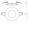 SOCORRO Vestavné, stropní svítidlo, těleso hliník, povrch bílá, difuzor plast opál, LED 3W, 180lm, teplá 3000K, Ra80, 230V, IP20, tř.1, rozměry d=85mm, h=20mm náhled 9