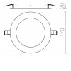 SOCORRO Vestavné, stropní svítidlo, těleso hliník, povrch bílá, difuzor plast opál, LED 18W, 1200lm, teplá 3000K, Ra80, 230V, IP20, tř.1, rozměry d=225mm, h=20mm náhled 10