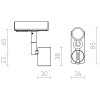 TRICA VÝPRODEJ Bodové svítidlo, nast směr svíc, těleso kov, povrch bílá, pro žárovku 1x50W, GU10 ES50, nebo ES111, 230V, IP20, rozměry 85x34x88mm, vč adaptéru, pro 1F nap lištu náhled 5