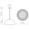 CARISSIMA Závěsné svítidlo, základna kov, stínítko kov, povrch lak bílá mat, pro žárovku 1x42W, E27, 230V, IP20, tř.1. rozměry stínítko d=400mm h=200mm, včetně závěsu l=1400mm, lze zkrátit náhled 3