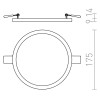 HUE R17 DIMM Stropní vestavné svítidlo, základna kov, rámeček nikl mat, difuzor plast opál, LED 1x18W, teplá 3000K, 1620lm, Ra80, stmív TRIAC, 230V, IP20, tř.2. rozměry d=175mm h=9mm náhled 8