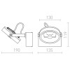 KELLY-I-dimm-LED Stropní svítidlo, bodové, nastavitelný směr svícení, těleso kov, povrch lak bílá mat, krycí sklo čiré, LED 1x12W, teplá 3000K, 600lm, Ra80, stmív TRIAC, 230V, IP20, tř.1. rozměry 135x119x190mm náhled 3