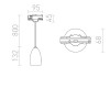 BABADES Závěsné svítidlo do napájecí 3F lišty, základna kov, povrch černá, stínítko kov chrom, pro žárovku 1x35W, GU10, 230V, IP20, tř.1, 132x68mm, vč závěsného kabelu l=800mm lze zkrátit náhled 3