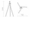 AMBITUS Stojací lampa s objímkou, stojanový podstavec, těleso dřevo bambus, pro žárovku 1x28W, E27, 230V, IP20. rozměry 700x1290mm. náhled 3
