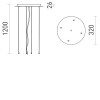 MEZZO Závěs pro stropní svítidlo, materiál hliník, povrch bílá, rozměry 320x26x1200mm, POUZE ZÁVĚS náhled 8