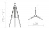 ALVIS Stojací lampa s objímkou, stojanový podstavec, těleso dřevo bambus s chromovými prvky, pro žárovku 1x28W, E27, 230V, IP20. rozměry 620x775-1210mm. náhled 4