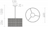 FIATLUX Závěsné svítidlo, základna kov, povrch černá, stínítko bambus černá, detaily vypletání, pro žárovku 1x15W, E27, 230V, IP20, tř.1, rozměry 400x236mm, vč závěsu l=1200mm náhled 6