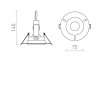 BRAN Stropní vestavné svítidlo, těleso kov, povrch bílá, pro žárovku 1x15W, GU10, ES50, 230V, IP65, rozměry d=75mm, h=140mm. náhled 5