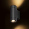 MIZZI NEW II Venkovní nástěnné svítidlo, těleso hliník, povrch černá antracit, pro žárovku 2x35W, GU10, 230V, IP65, rozměry d=65mm, h=166mm, svítí nahoru/dolů. náhled 2