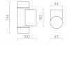 MIZZI NEW II 2c35W, GU10, IP65 Venkovní nástěnné svítidlo, těleso hliník, povrch černá antracit, pro žárovku 2x35W, GU10, 230V, IP65, rozměry d=65mm, h=166mm, svítí nahoru/dolů. náhled 3