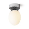 MERINGUE Stropní přisazené svítidlo, základna kov, povrch chrom, difuzor sklo opál, pro žárovku 1x9W, G9, 230V, do koupelny IP44, rozměry d=110mm, h=192mm. náhled 2