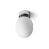 MERINGUE Stropní přisazené svítidlo, základna kov, povrch chrom, difuzor sklo opál, pro žárovku 1x12W, E27, 230V, do koupelny IP44, rozměry d=160mm, h=260mm. náhled 1